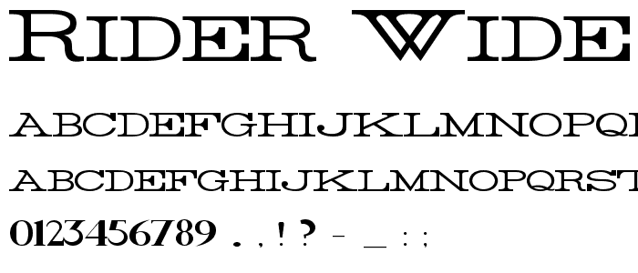 Rider Wide Expanded Light font